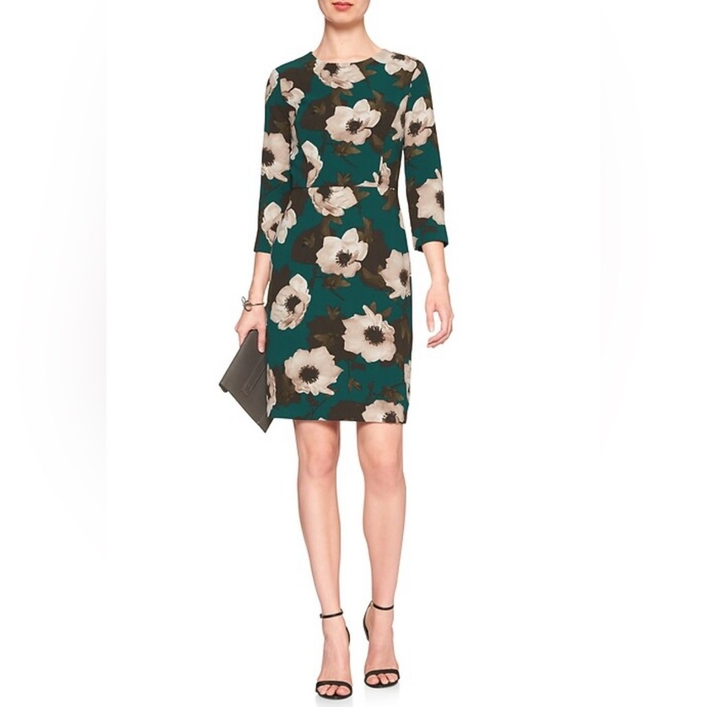 Banana Republic Teal Magnolia Sheath Dress